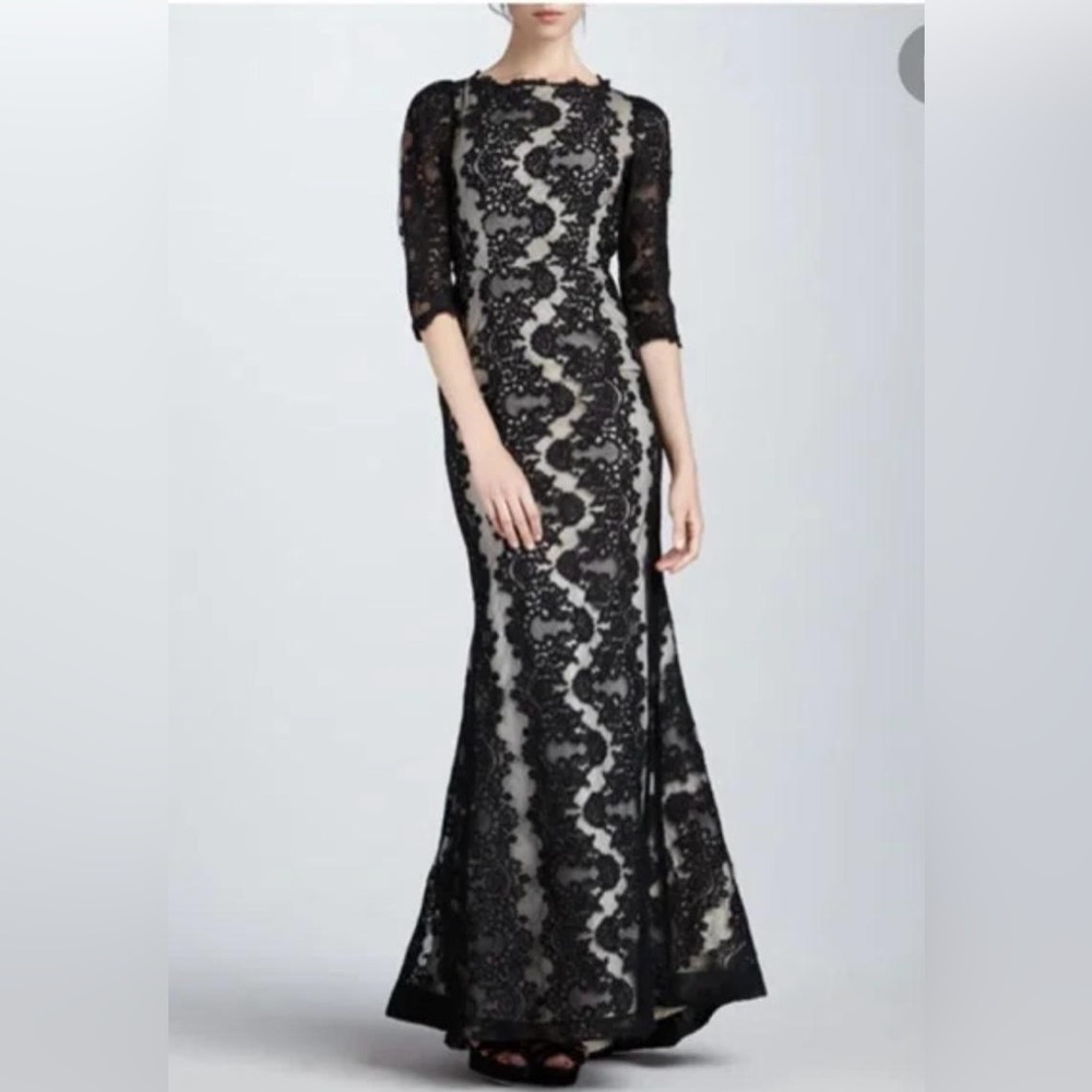 Alice and Olivia Jae Lace Open back gown
